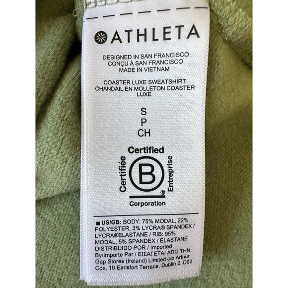 Athleta Coaster Luxe Sweatshirt Sage Green Soft Modal Blend Size Small SP Women - Picture 6 of 6